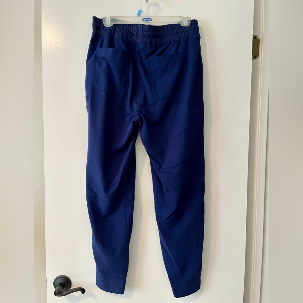White Cross High Waisted/High Low Ankle Scrub Pant Navy - Picture 2 of 8